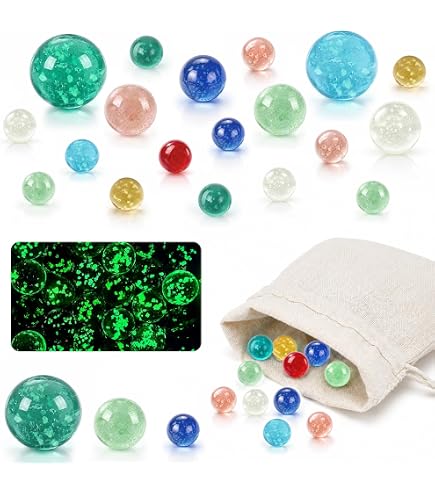 Lot De 24 Billes En Verre Rayé – Diamètre 20 Mm – Couleurs Mélangées – Jeu Et Décoration