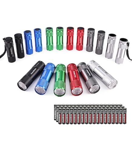 24 Mini Lampes De Poche Porte-clés Pour Enfants - 4 Couleurs, Lumière Blanche - Cadeau Anniversaire, Sac Surprise