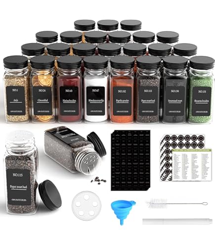 SIAZIH Gewürzregal Drehbar 2 Etagen mit 12 x 120ml Gewürzgläser, 360