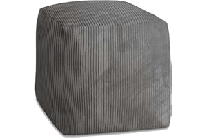 ‎DREAMROOTS DreamRoots Pouf Hocker Cube 60x60x60cm - Couch Hocker - Pouf Cord - Hocker Wohnzimmer - Fußhocker Für Sessel - Hocker Sofa - Sitz Poof - Fußablage Hocker - Sessel Hocker - Pouf Sitzsack