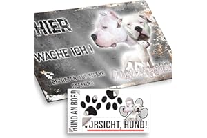 hier wache ich hund Dogo Argentino 29/18 cm