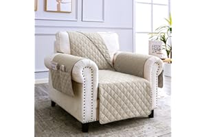 ‎SEVI'S sevi's Sesselschoner für Relaxsessel - Sofabezug Wasserdichter - Kratzfest - Fleckenresistent - Sesselbezug mit Armlehne 1 Sitzer - Beige