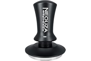 ‎NEOUZA NEOUZA Tamper sprężynowy do espresso, akcesoria do kawy, narzędzie antyadhezyjne, samopoziomujący, wyrafinowany uchwyt, płaska podstawa ze stali nierdzewnej, 58 mm, matowa czerń