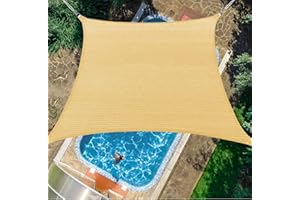 Minicoco Sun Shade Sail 4X2M Garden Shade Sun Sail Rectangle Sun Canopy for Garden 85% UV Block with Rope Snap Hook for Outdoors Garden Party Pale Yellow Waterproof Pergola Cover