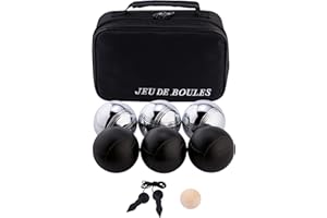 Engelhart Weiblespiele 010207 - Juego de Bolas de Petanca (6 Unidades), Color Negro y Plateado