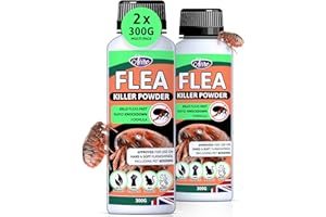 Aviro Flea Powder - Natural Flea Powder For Home. Pet-Friendly Carpet Flea Treatment Approved For Use On Hard & Soft Furnishing Including Pet Bedding. Naturally Derived Powerful Flea Killer. 2 x 300ml