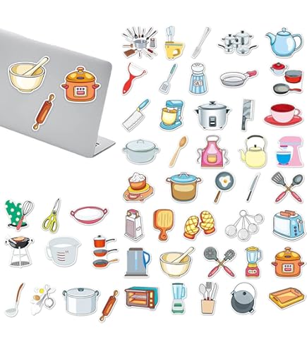 50 Stück Obst & Gemüse Aufkleber - Bunt & Wiederverwendbar