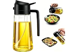 Oljesprayflaska för glas, olivoljeflaska, 470 ml, oljesprayflaska 2-i-1, oljedispenser för matlagning, sallad och grillning