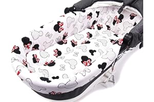 MILLALU Baby Pram Pushchair Stroller Buggy Soft Cotton Insert with Mattress for Gondola/Carrycot (Mouse Red)