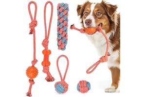RUXAN Hunde Spielzeug, Hergestellt aus Natürlicher Baumwolle Hunde Intelligenz Entwickeln Geeignet für Mittelgroße kleine Hunde Verschiedene Hundebälle Welpenspielzeug 6-teiliges Set