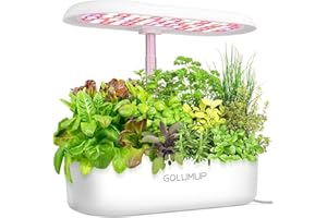 GOLUMUP Potager d'intérieur 12 Pots Jardin Interieur avec 4 Modes de Croissance Intelligents, Smart Garden de 26W Lumière LED, Hauteur Réglable 20-50cm