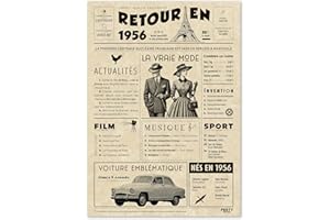 FestySpark Cadeau Original Retour en 1956 - Idée Cadeau 70 Ans femme et homme - Carte Anniversaire 70 ans femme et homme - Decoration Anniversaire 70 ans - Carte d’Anniversaire avec Félicitations