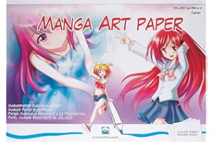 Honsell Schoellershammer Manga Art Paper Block, markeringspapper, 75 g/m², 75 blad, ljusvit, slagfast, syrafri och beständig mot åldrande