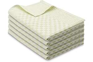 ZOLLNER Zestaw 5 ścierek do naczyń bawełnianych o wymiarach 46 x 70 cm – super chłonne i wytrzymałe ręczniki kuchenne – nadają się do prania w temperaturze do 60°C – w zieloną kratkę, jakość