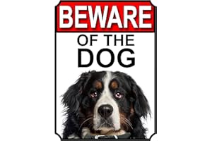 SHAWPRINT LIMITED SHAWPRINT BEWARE OF THE DOG METAL GATE SIGN BERNESE MOUNTAIN DOG 200MM X 150MM (1109H1)