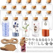 Bestlivings Mini glazen flessen met kurk 10 ml (12 stuks) - kleine glazen flesjes om te vullen - reageerbuis glas voor bruiloft - mini-glazen gastgeschenken