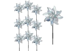 MacroHu 10x Reflectante Molino de Viento Molinillos de Viento Jardín Repelente Pájaros Molinillo Niños Control Reflectante de Pájaros Control de Aves Espanta Palomas Espantapájaros Repelente de Aves