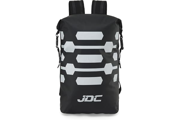 JDC Sac Polochon Moto 100% Étanche Réfléchissant 30L - Noir - Reflector