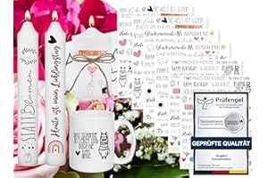 Sugeru 6 PCS Kerzentattoo (200+ Muster),Wassertransferdruck |wasserschiebefolie kerzen | Kerzenfolie | kerzenaufkleber sticker | Kerzen dekorieren |Sprüche & Bilder "Relax" zum Verschenken (einfach)