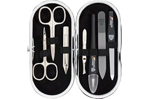 Juego de manicura Drei Schwerter exclusivo, de 5 unidades, para la pedicura, con funda, fabricado en Solingen (520203)