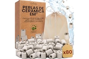 orinko - 80 microesferas de cerámica EM® - Mejora la calidad del agua - Reduce la cal - Apto para lavadora y para 2 decantadores, botellas, calabazas, cafetera, hervidores