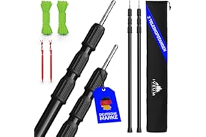 ‎IVEUM IVEUM Stabile Sonnensegel Stangen inkl. Schnüre und Heringe - Tarpstangen für Tarps und Sonnensegel