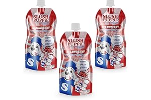 HEZVIC Slush Puppie Pouches 3 Pack Bundle - Strawberry Flavour -Summer Party - Treat For Kids and Adult - Ice pops Drink