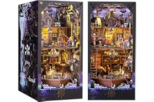 DIY Book Nook Kit, MOJINO Mini House 3D Wooden Puzzle Booknook With LED Light (Expedition Sailing)
