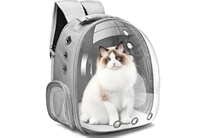 LONENESSL Sac à dos de transport pour chats et chiots de petite et moyenne taille, capsule spatiale pour voyage, randonnée et utilisation en extérieur (gris)