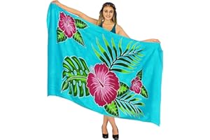 LA LEELA Femme Sarong Beach Bikini Jupe Paréo Longue Cover Up Wrap Maillot de Bain Sarong