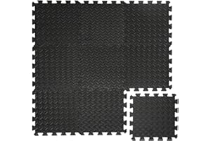 EYEPOWER Protections Sol en Mousse EVA 10mm d'épaisseur Tapis Puzzle de Fitness Sport composé de 9 Fragments Dimension Globale 0,81qm Extensible Noir