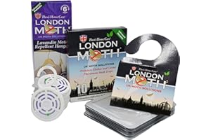 Theo's Home Care LONDON MOTH KILLER 10x Traps and 6x Lavindin Hanger Moth Repellent Set, Dual protection against the Common Clothes Moth and Similar Variants.