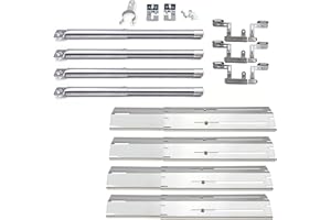 ‎DENMAY Denmay 31 to 44 cm adjustable grill burner made of stainless steel, replacement parts crossover tube and 30 to 53 cm heating plates for Landmann, Tepro, Taino, Enders grill models