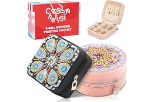 CharySim Kits de cajas de joyería de arte de diamantes para adultos con accesorios de pintura, herramientas de gemas, puntos cristrales, pintura para niñas, mujeres, niños, adolescentes, regalos