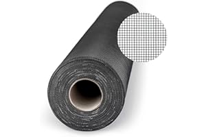 BNG Tulle Moustiquaire Noir Porte Rideaux FENETRES, Découpable, 7M X 150CM (Noir)