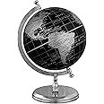 WINNER'S Prime SINGLE JOINT Globe | Height 29 Cm (11.6 Inch) Dia 20 Cm (8 Inch) with Metal Arc & Base | Educational & Decorative Globe(GP808) (Black Silver)