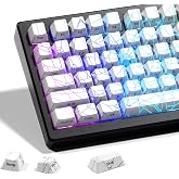 x XVX Shine Through Keycaps w/IMD Tech, &Ouml;zel &Ouml;r&uuml;mcek Web Keycaps 60 75 Y&uuml;zde 100, Beyaz Tuş Takımı Satırları Arkadan Aydınlat