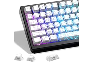 HITIME XVX Shine Through Keycaps with IMD Tech, Custom Spider Web Keycaps, 60, 75, 100 Percent, White Keycaps Set, Lines, Backlight, OEM Profile Page Printed for