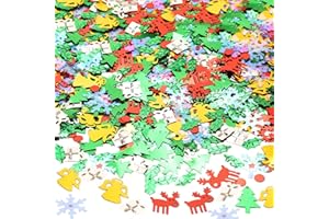 Lezevn 1 Ounce Christmas Glitter Sequins Elk Snowflake Gift Box Confetti Red Green White for Christmas Crafts DIY Nail Art