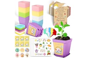 TUZELIYA 36 Pack Gifts for Students from Teachers - Year 6 School Leavers Gifts End of Year Gifts - Flower Pot Gift Set with Pots Trays Stickers Envelopes - DIY Planting Kits (Seeds Not Included)