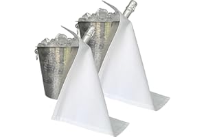 BOTTLECLOTHS - Original Collection, Flaschentücher für Eiskübel, Baumwolle, 42 cm, Eckloch, genähter Kreis (Weiß, 2 Stück)