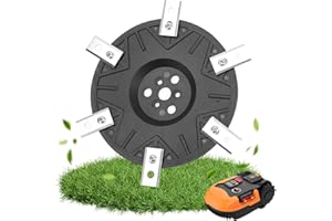 GoldOars Disco lama per tosaerba 146 mm Disco lama tosaerba robotizzato per 6 Lame con 12 Coltelli di Ricambio e Adattatore Esagonale Compatibile con M500/M700/M800/M900/M1000