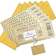 6 Pieces Golden Ticket Scratch-off Cards with Envelopes, Scratch & Reveal Surprise Ticket for Writing Your Own Special for Birthday, Gifts for Girlfriends,Wives,Valentine's Day Cards, Christmas Cards
