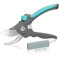 OLEAQ Bypass-Gartenschere Set mit Wetzstein und Ersatzfeder, Astschere Für Saubere Pflanzschönende Präzise Schnitte…