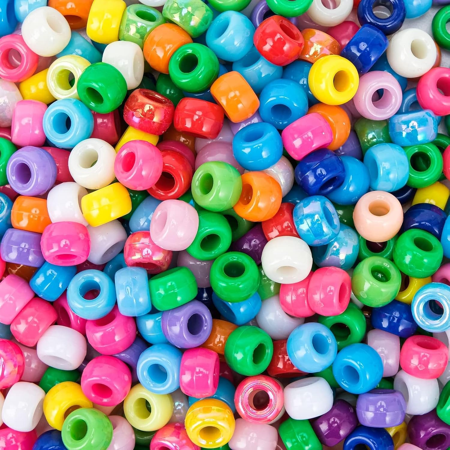 1500 Pezzi Perlas de Agujero Grandes I LOVE MOM DIY 6x9mm con Cuentas de 24 Colores para Manualidades Perlas para Joyas de Bricolaje