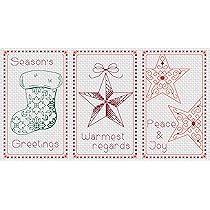 Kreuzstich-Set Weihnachtskarten B – 3 Motive, Mit DMC Garn & Aida-Stoff, Für Anfänger Geeignet