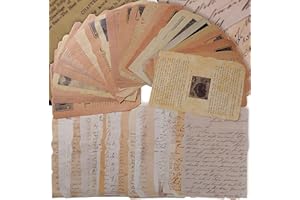 BETESSIN 50 Hojas Papel Scrapbooking Vintage Decoración Material Diario Papel Estampado Decorativo Estilo Retro Cartulina DIY Manualidad (B)