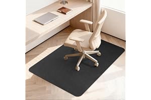BesWin Office Chair Mat for Hardwood Floor, 90 x120 cm Computer Floor Protector Mat for Office Chair, Heavy Duty Anti-Slip Desk Chair Mats Rugs for Home Office, Easy Glide and Clean, Black