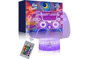 ‎NICE DREAM Nice Dream Gamepad Nachtlicht für Kinder, 3D Illusion Lampe Kinderzimmer LED Licht, Fernbedienung 16 Farbwechsel Dimmbar, Weihnachtsgeschenke für Mädchen Junge Wohnzimmer Schlafzimmer Dekor