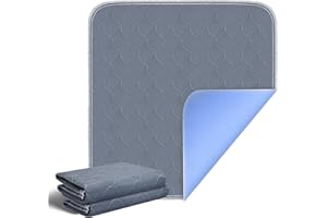 RIQINXIN Waterproof Incontinence Seat Cover 54 x 56 cm Washable Durable Incontinence Chair Cushion for Armchairs Sofa Car Seat Grey Set of 2